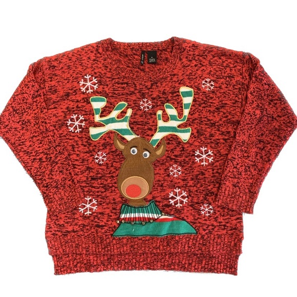 New Directions Red Christmas Sweater, XL - Picture 1 of 7